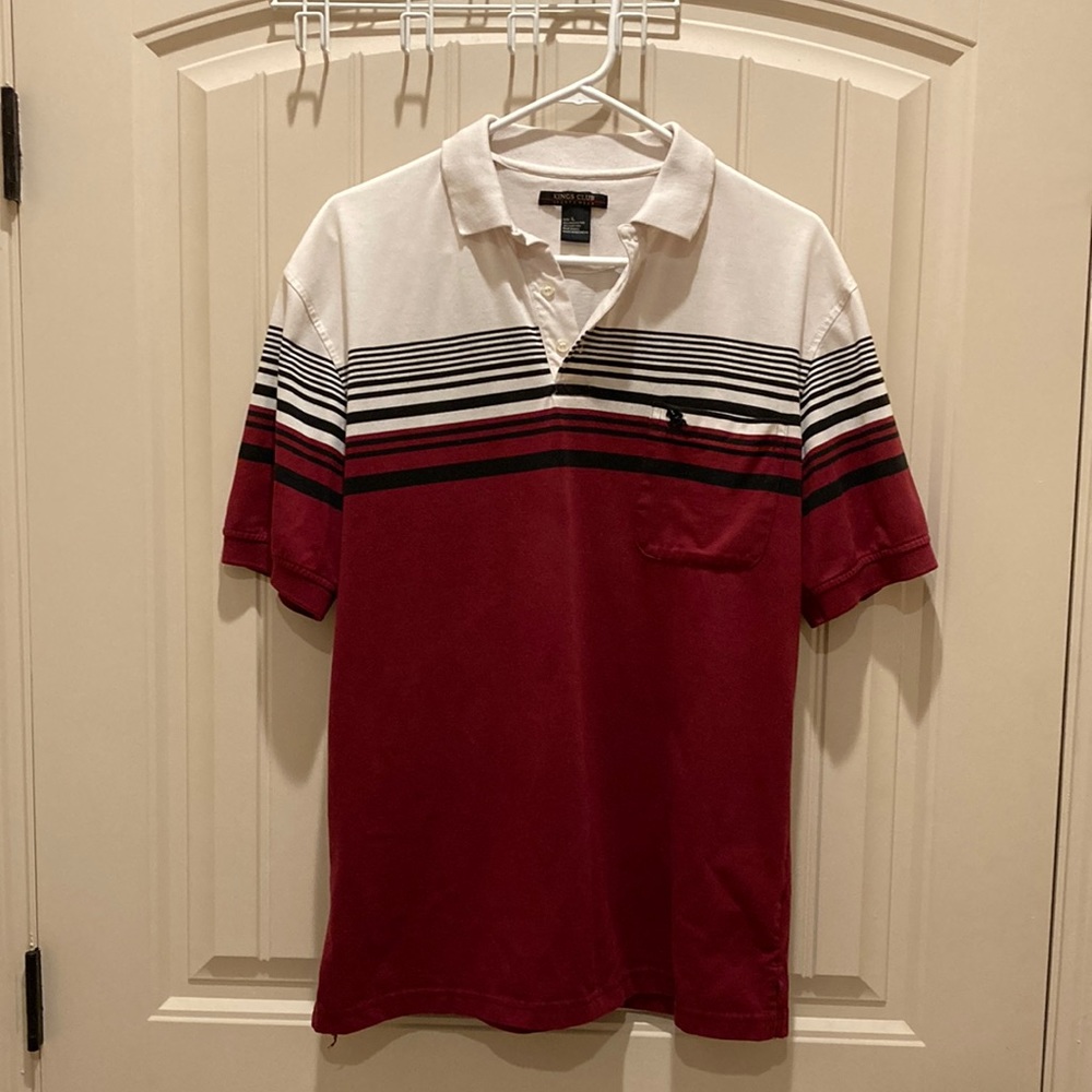 Kings Club Sportswear Short Sleeves Polo Golf Shirt Pocket with Emblem Size L